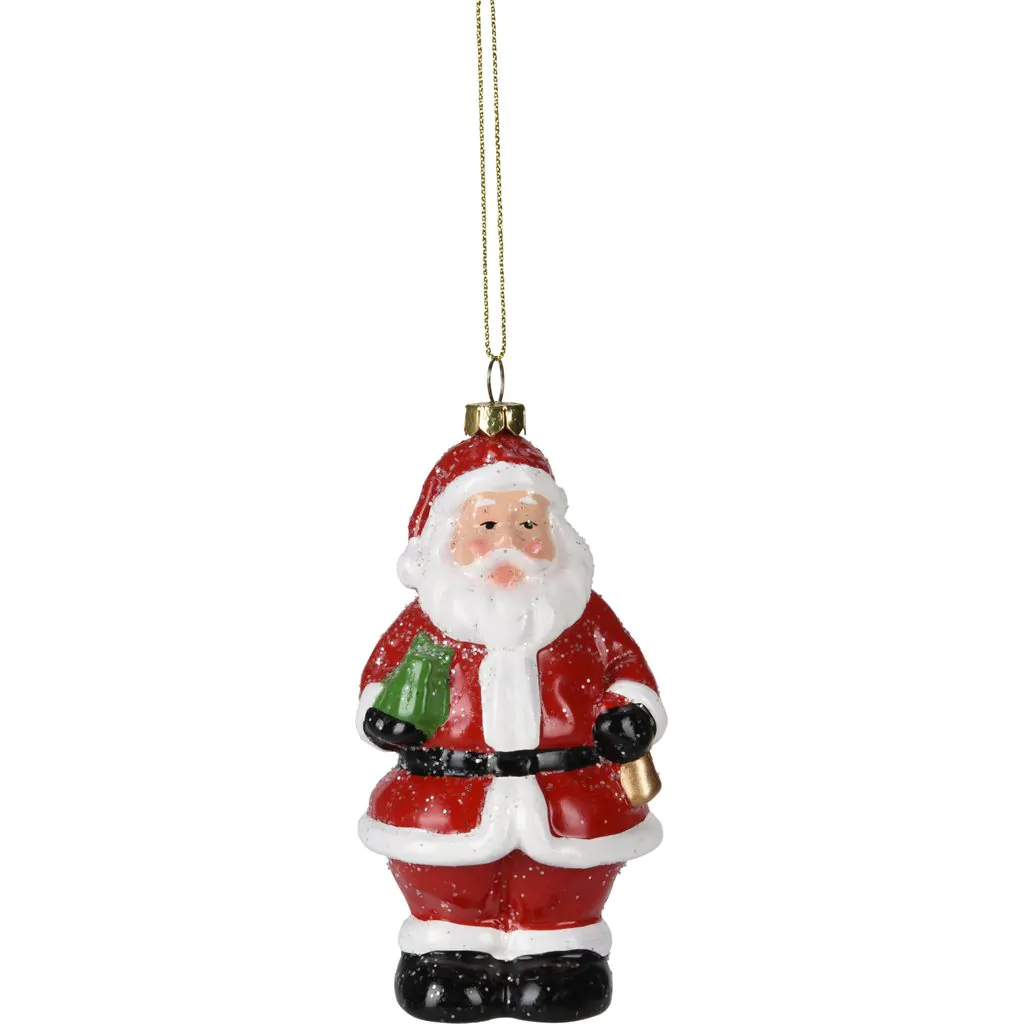 Фигурка Санта-Клауса, красная с блёстками