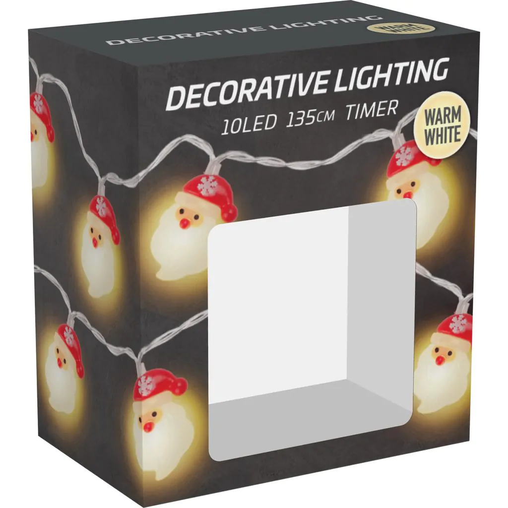 Гирлянда с LED-подсветкой, пластиковая, с фигурками Санты, 135 см — изображение 3