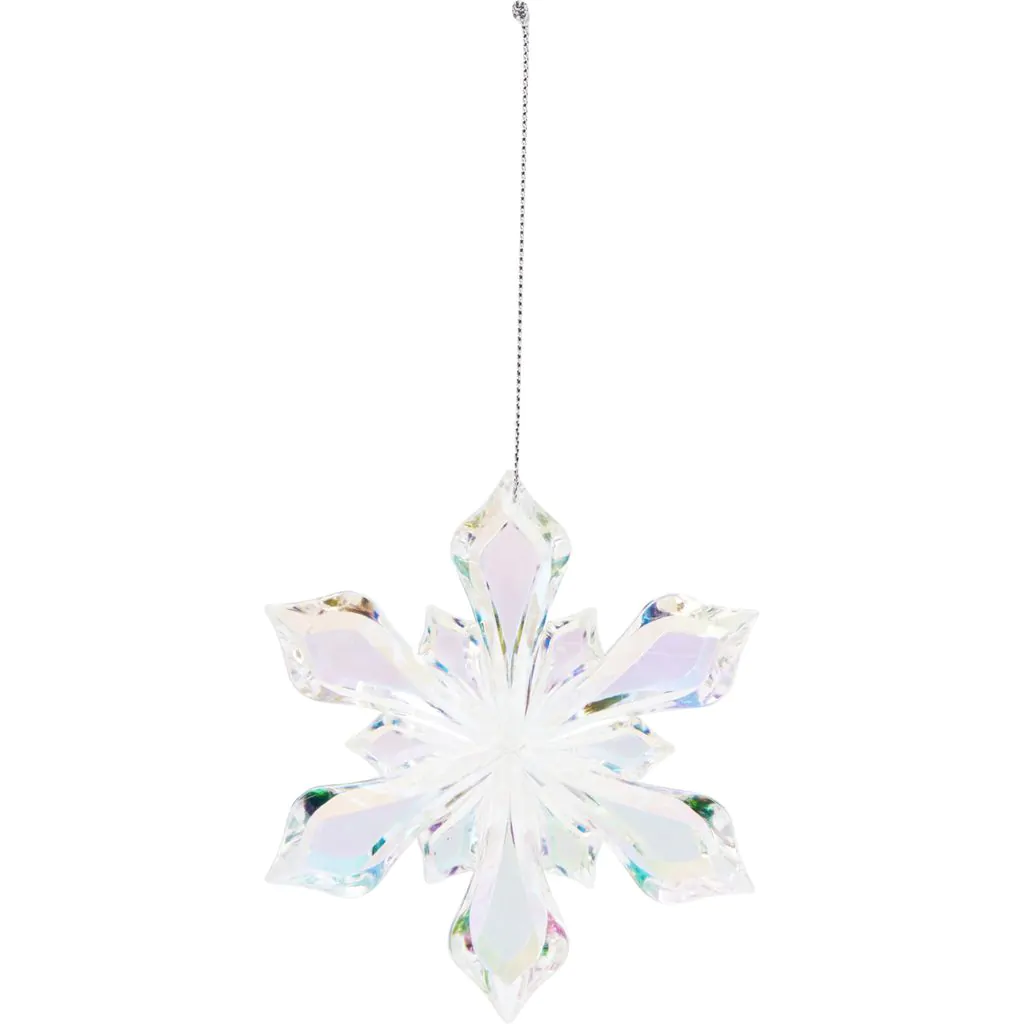 Украшение ёлочное снежинка радужная прозрачная, 10 см — изображение 3