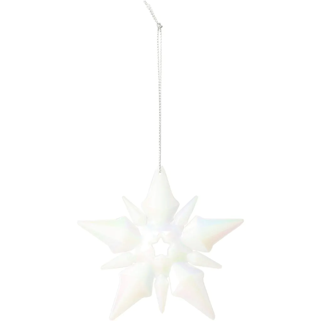 Украшение ёлочное снежинка радужная белая, 10 см — изображение 2