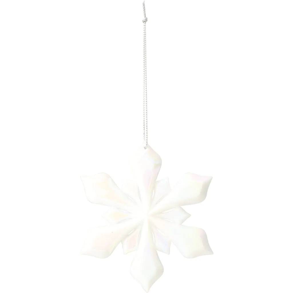 Украшение ёлочное снежинка радужная белая, 10 см — изображение 3