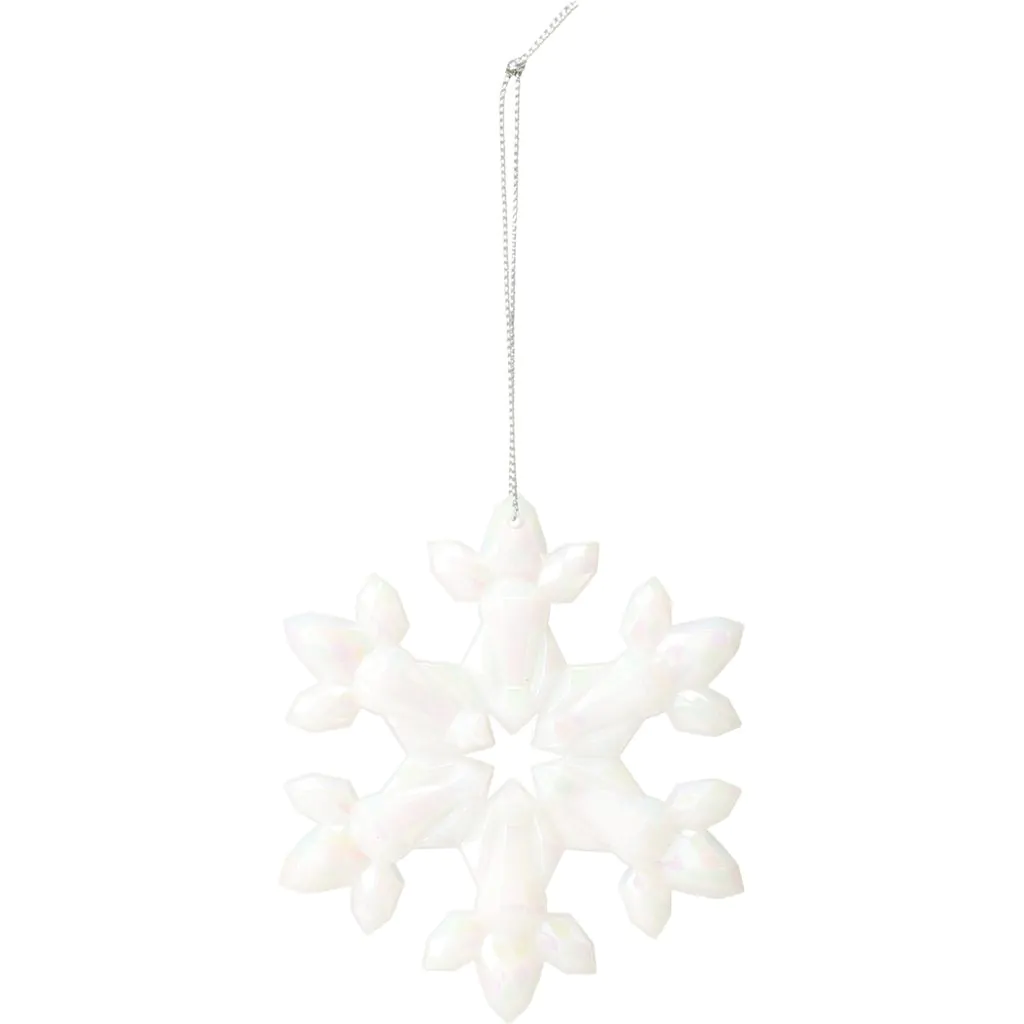 Украшение ёлочное снежинка радужная белая, 10 см — изображение 4