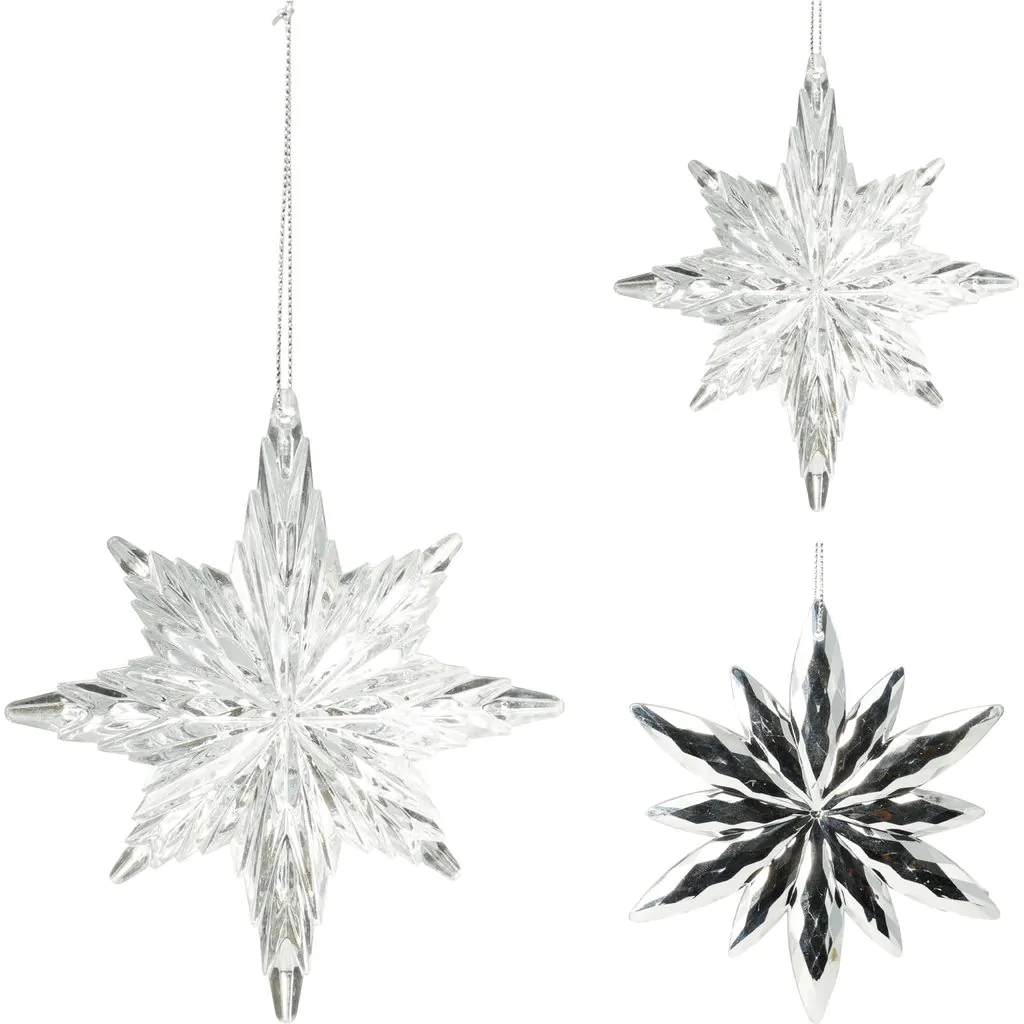 תליון מראה פתית שלג, כסף, 11 ס"מ.