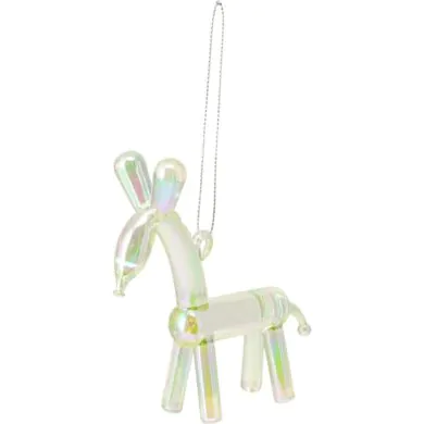 עיטור עץ חג המולד פסלון צבי מבלון, ירוק קשת בענן, 10 ס"מ.