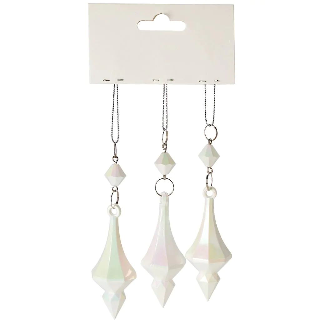 ⁦סט של שלושה תליוני דמעה מצופים קשת בענן, 9 ס"מ.⁩ – תמונה ⁦2⁩