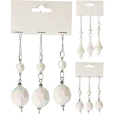 סט של שלושה תליוני דמעה מצופים קשת בענן, 9 ס"מ.