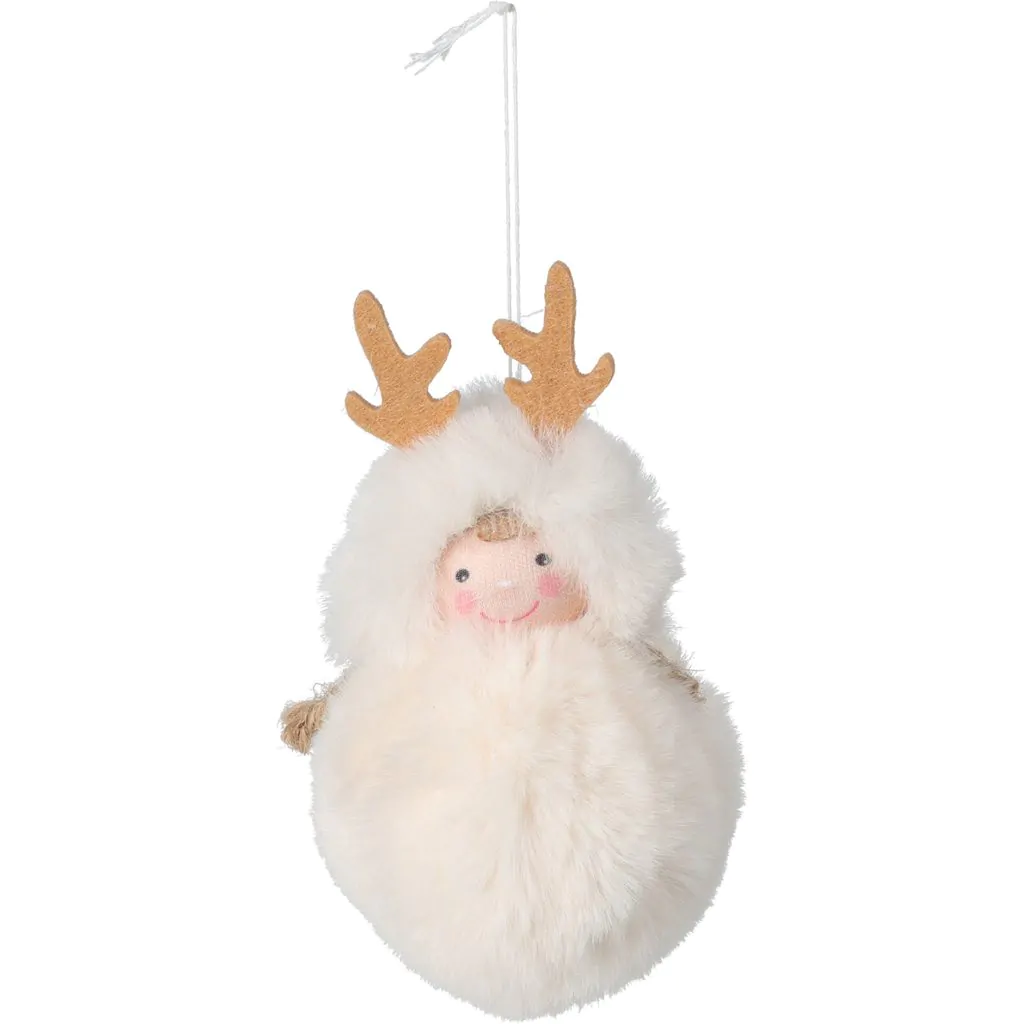 Подвесное украшение «Девочка с рогами» помпон, 13 см — изображение 2