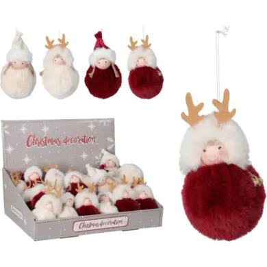 Подвесное украшение «Девочка в шапке» помпон, 13 см