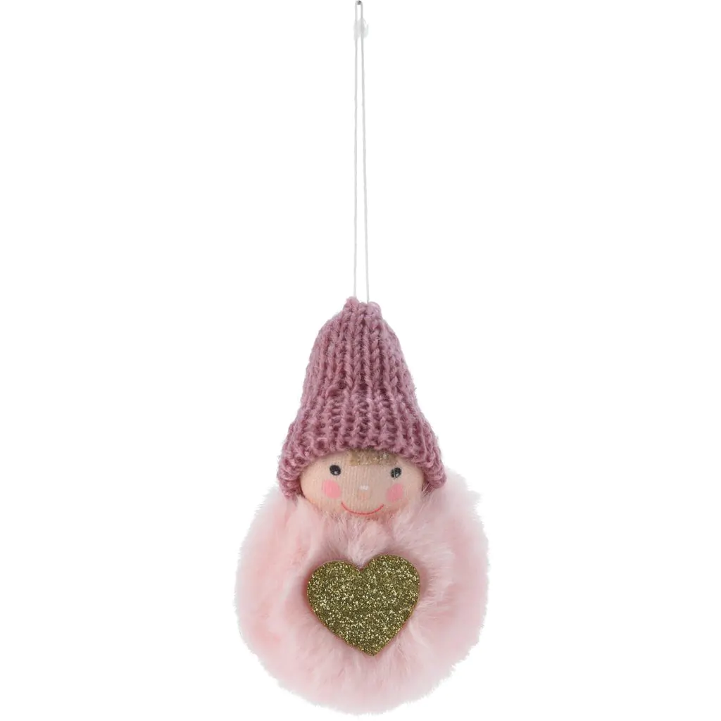 ⁦מלאך קטיפה עם לב זהב, 8 ס"מ⁩ – תמונה ⁦4⁩