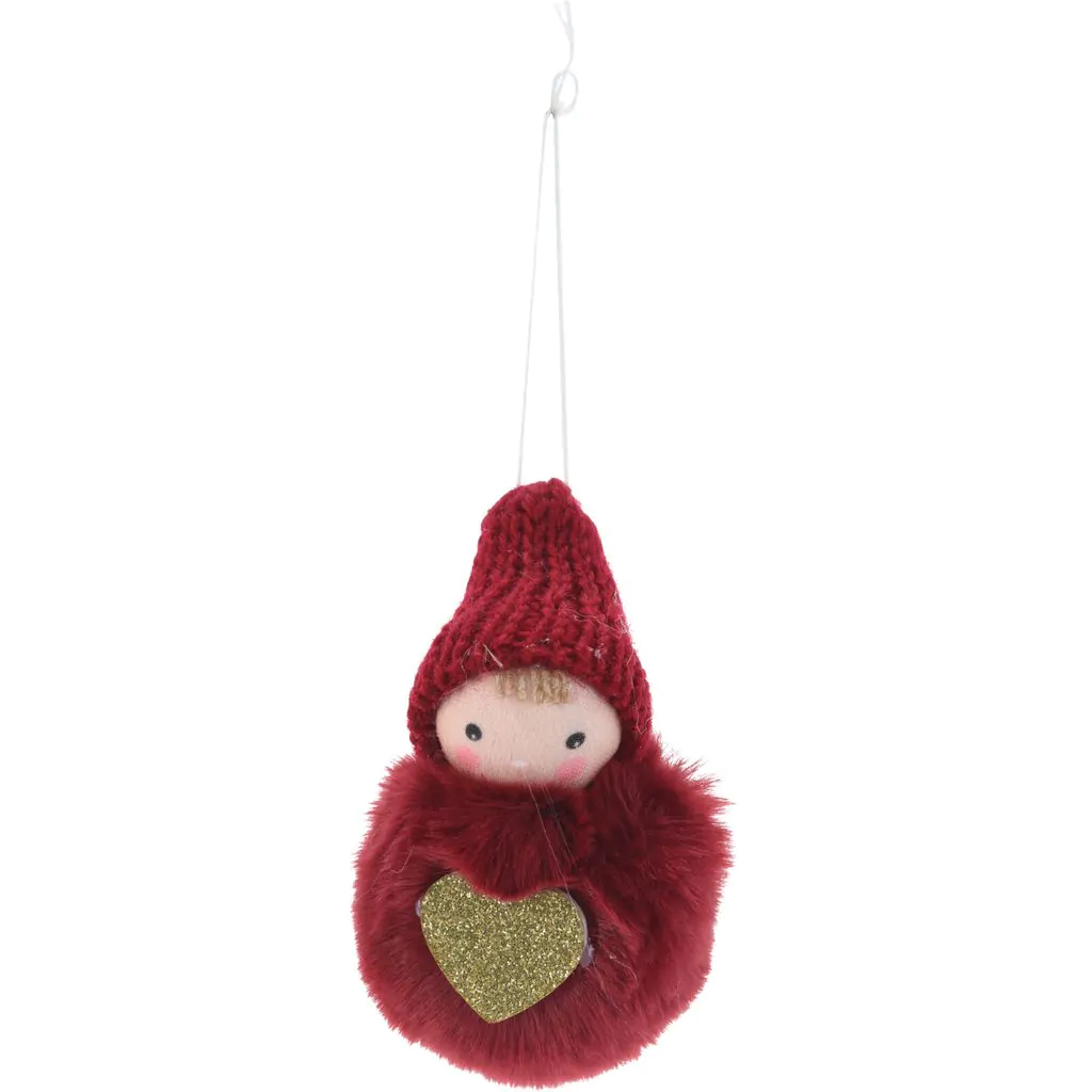 ⁦מלאך קטיפה עם לב זהב, 8 ס"מ⁩ – תמונה ⁦2⁩