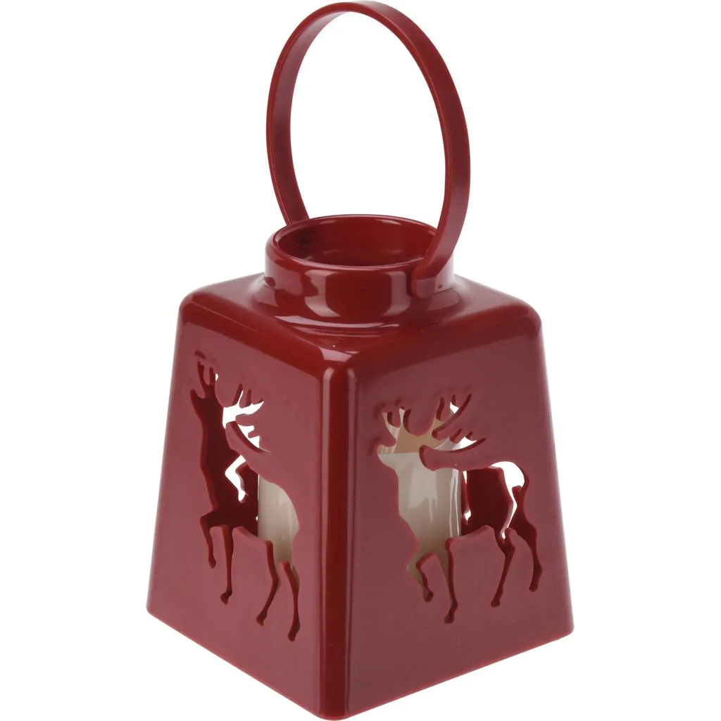 Фонарь c LED-свечой с таймером с узором, пластиковый, 13.5 см — изображение 2