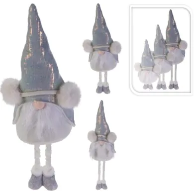 Гном в серебряной шапке с телескопическими ножками, 93 см