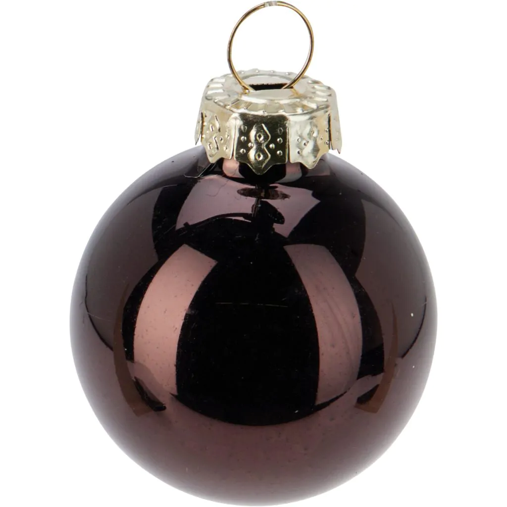 Набор ёлочных стеклянных шаров, 16 шт., коричневые перламутровый финиш, 3.5 см — изображение 2