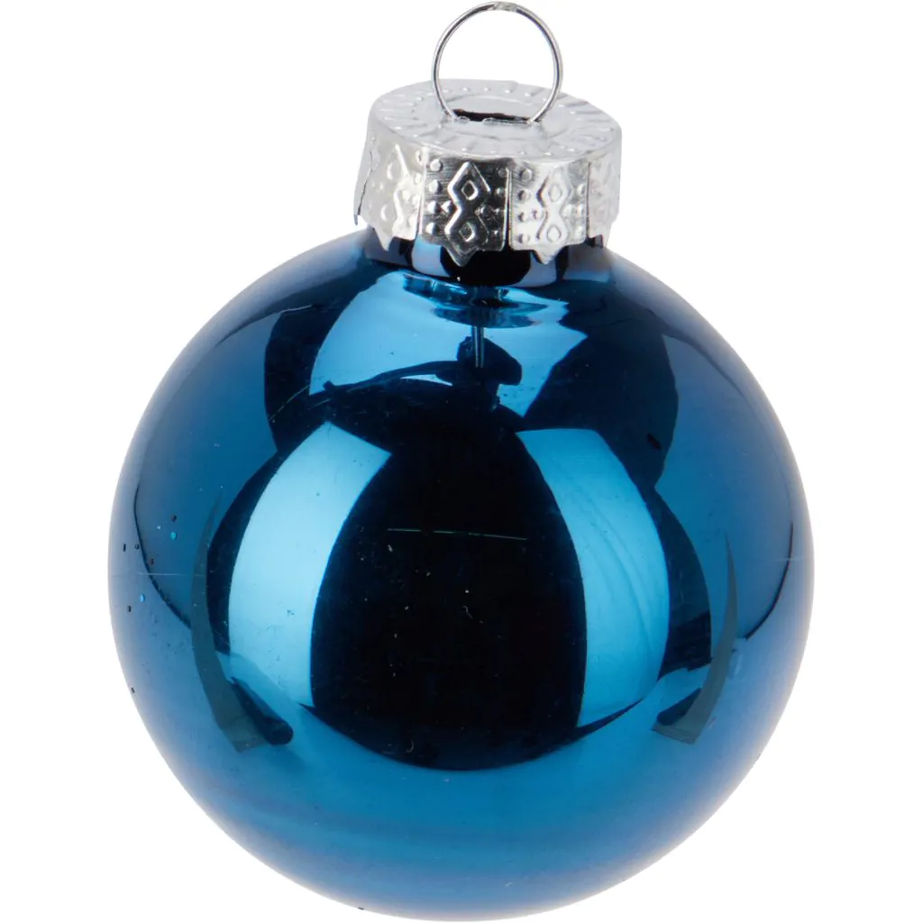 Набор из 16 стеклянных шаров, синий, 3.5 см — изображение 2