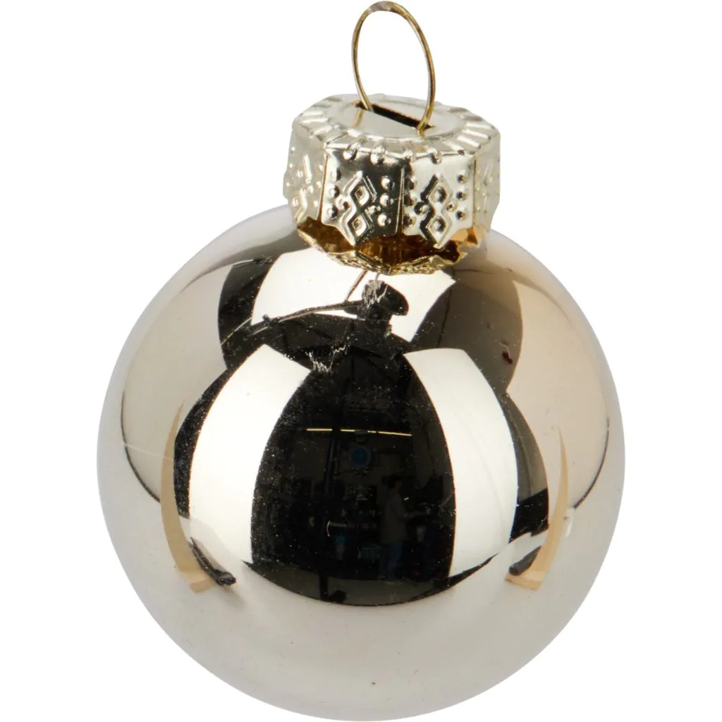 Набор из 16 стеклянных шаров, шампань золотой, 3.5 см — изображение 2