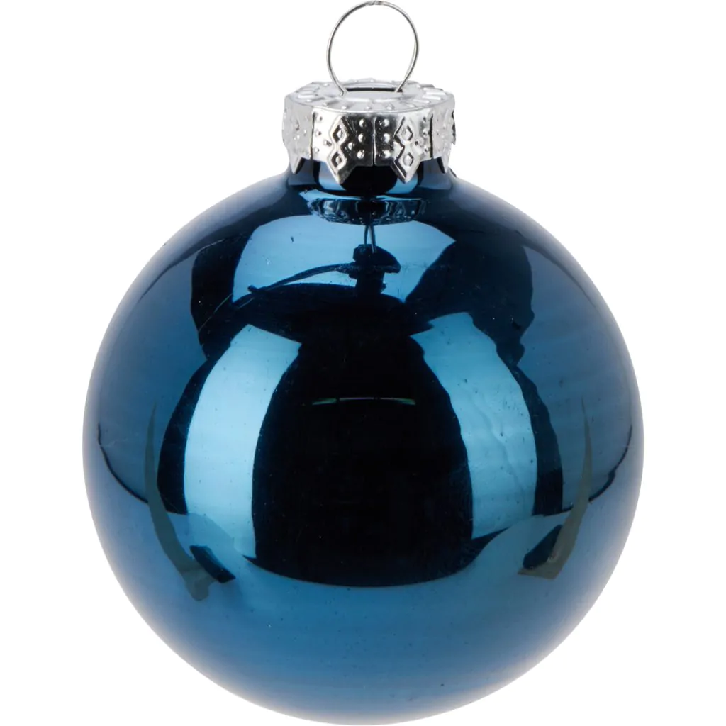 ⁦סט 12 כדורי זכוכית, כחול, 6 ס"מ⁩ – תמונה ⁦2⁩