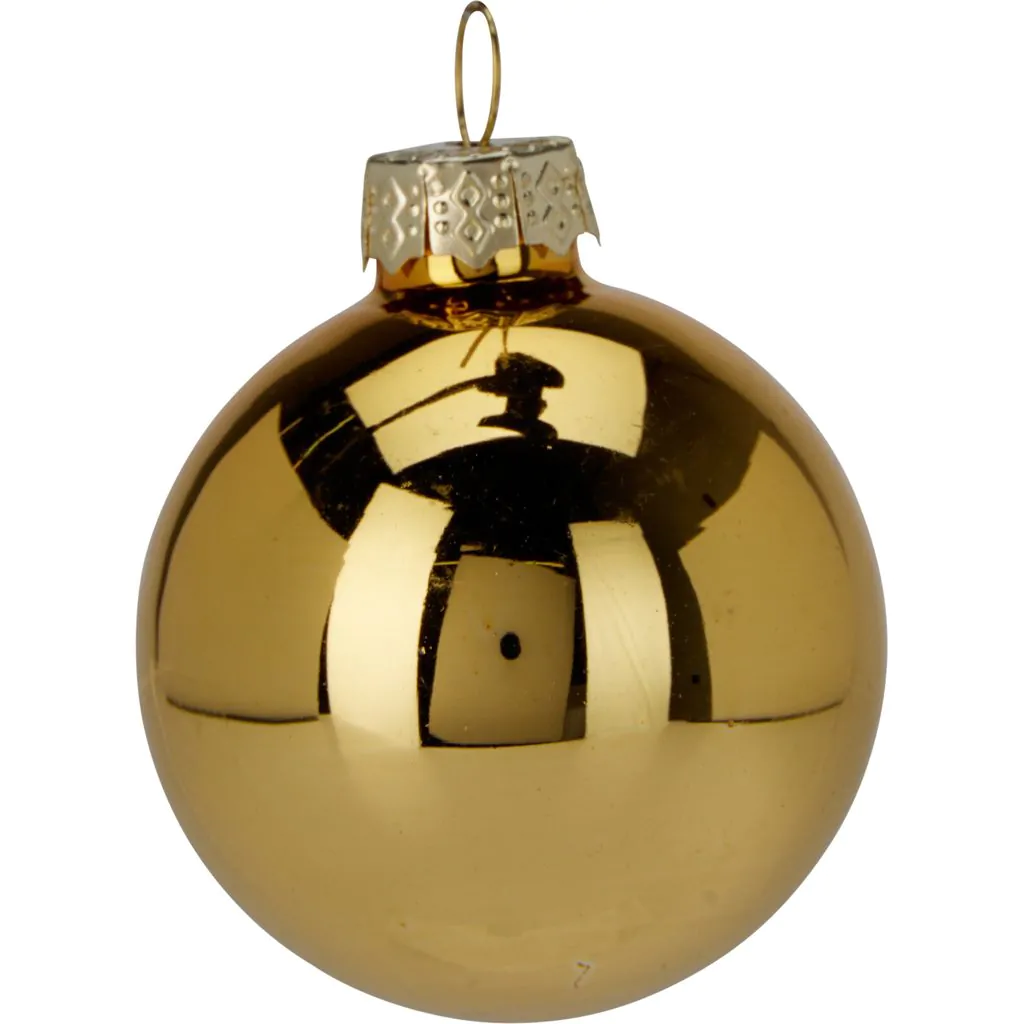סט כדורי זכוכית לחג המולד, 16 יחידות, זהב, 3.5 ס"מ – תמונה 2