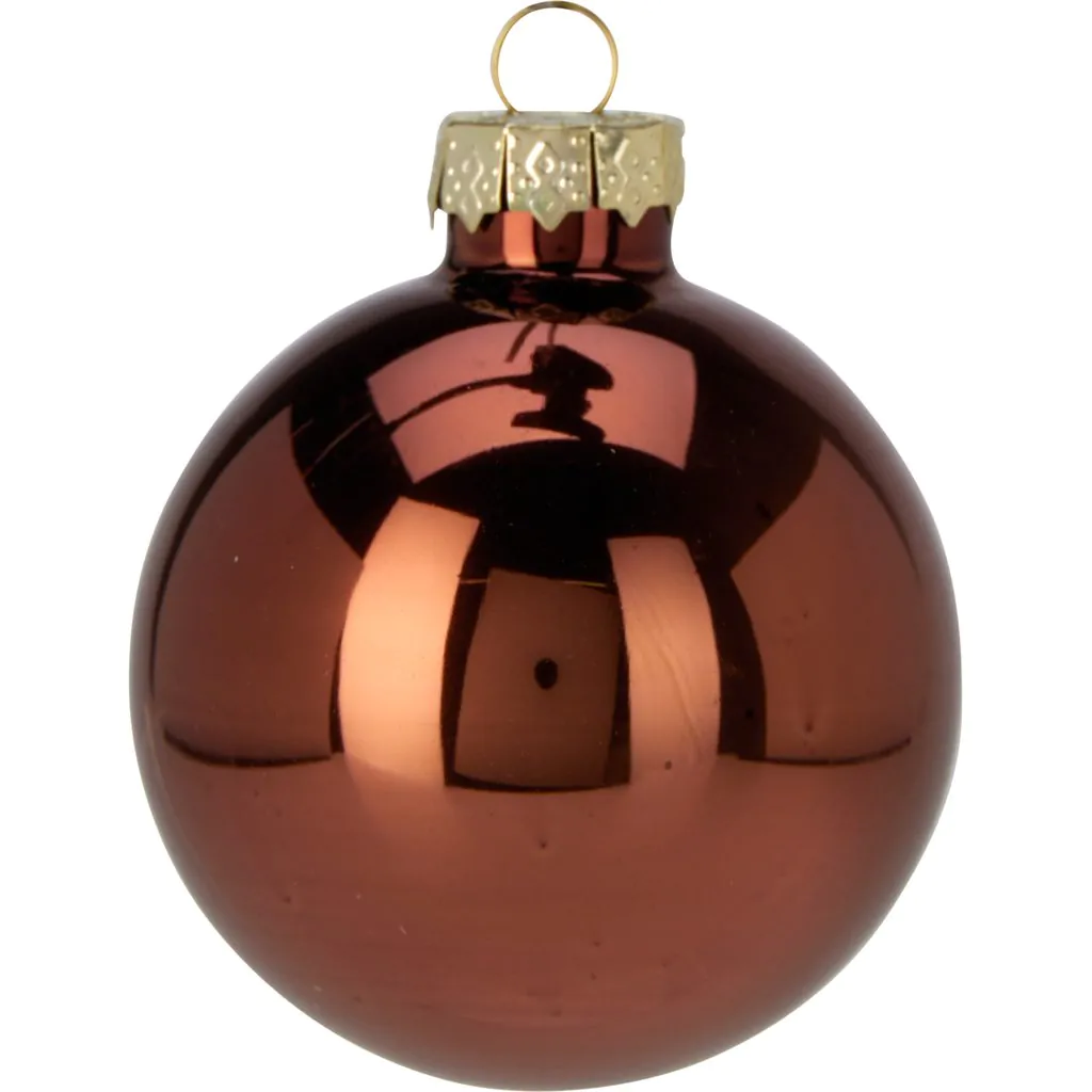 Набор ёлочных стеклянных шаров, 16 шт., коричневый, 3.5 см — изображение 3