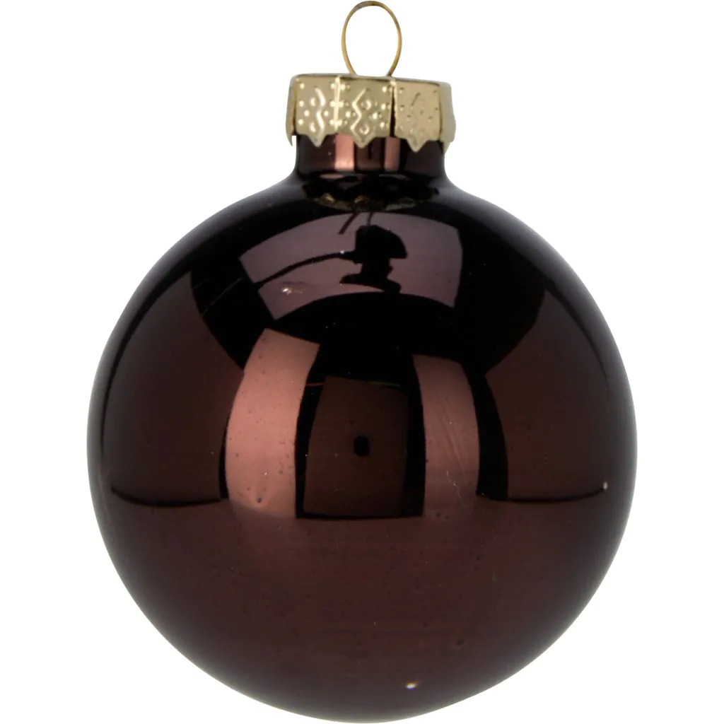 Набор ёлочных стеклянных шаров, 16 шт., коричневый, 3.5 см — изображение 5