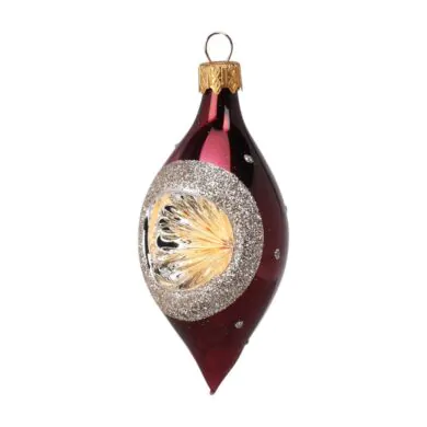קרח זכוכית "פנס", בורדו עם זהב, 8 ס"מ