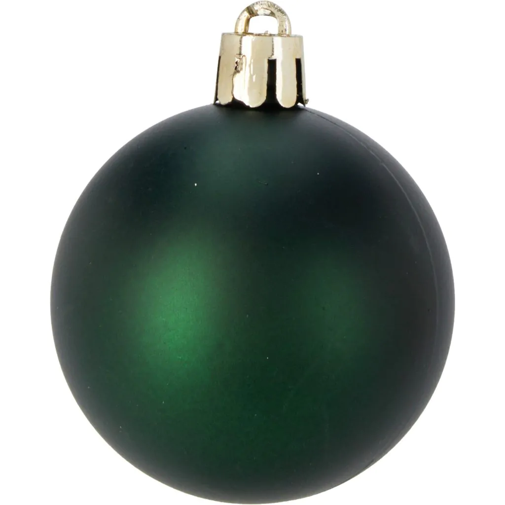 ⁦סט כדורי עץ חג המולד מפלסטיק, 16 יחידות, ירוק כהה, 5 ס"מ⁩ – תמונה ⁦2⁩
