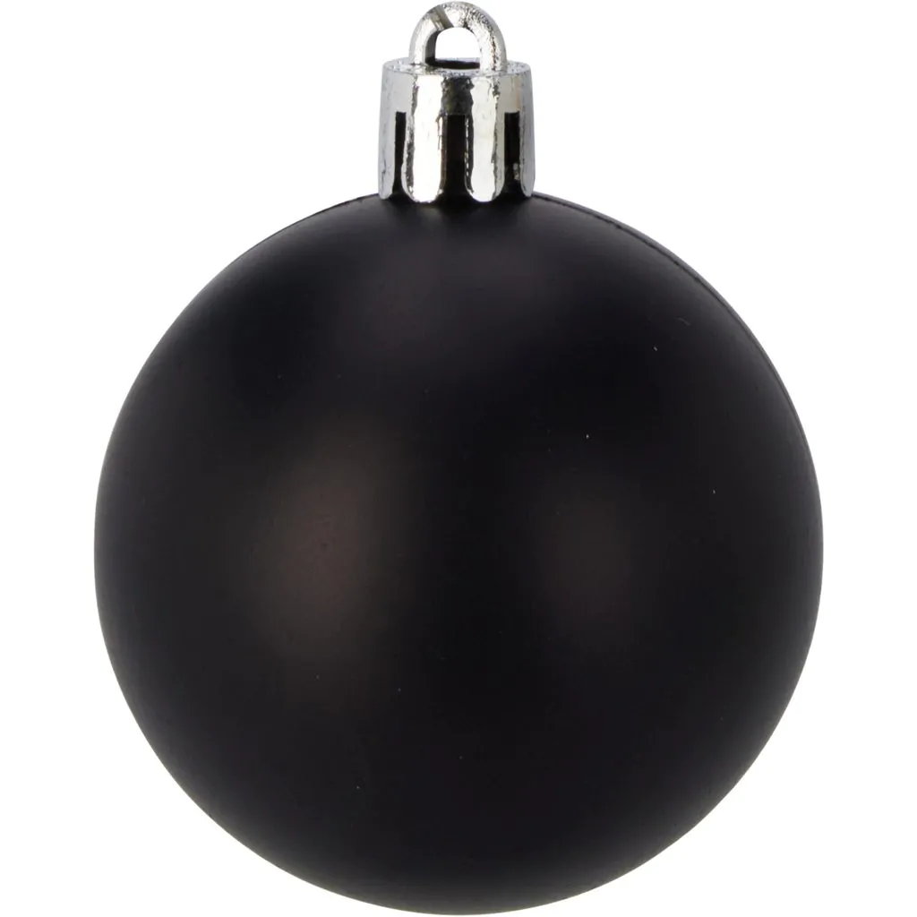 Набор ёлочных шаров пластиковые,16 шт., чёрные, 8 см — изображение 2