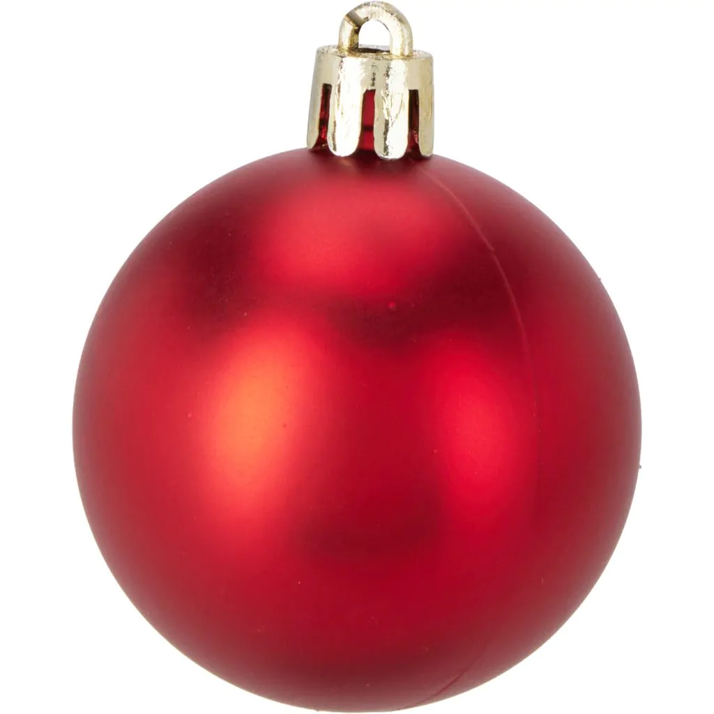 Набор ёлочных шаров пластиковые,16 шт., темно-красные, 8 см — изображение 2