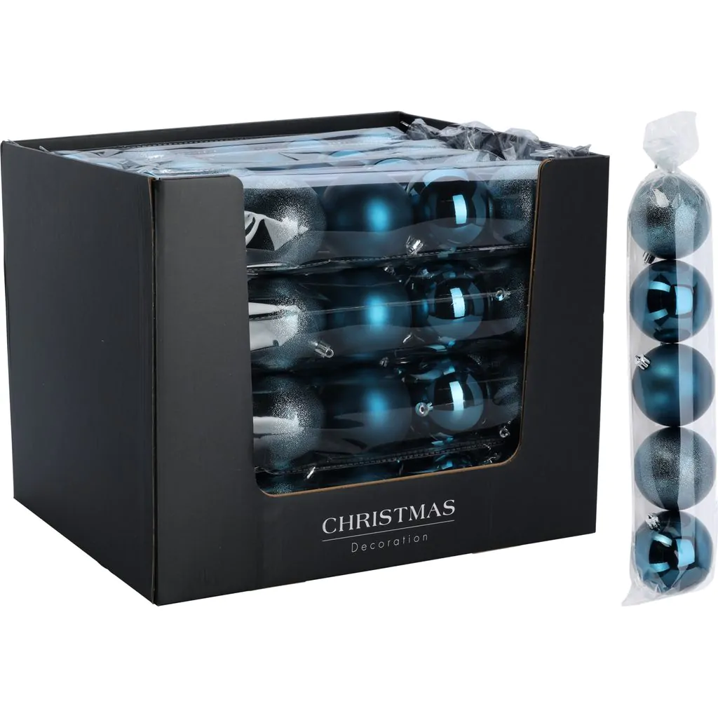 Набор шаров пластиковых, 5 шт., синие, 8 см — изображение 2