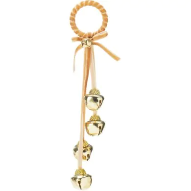 פעמוני מתכת תלויים על סרט, זהב