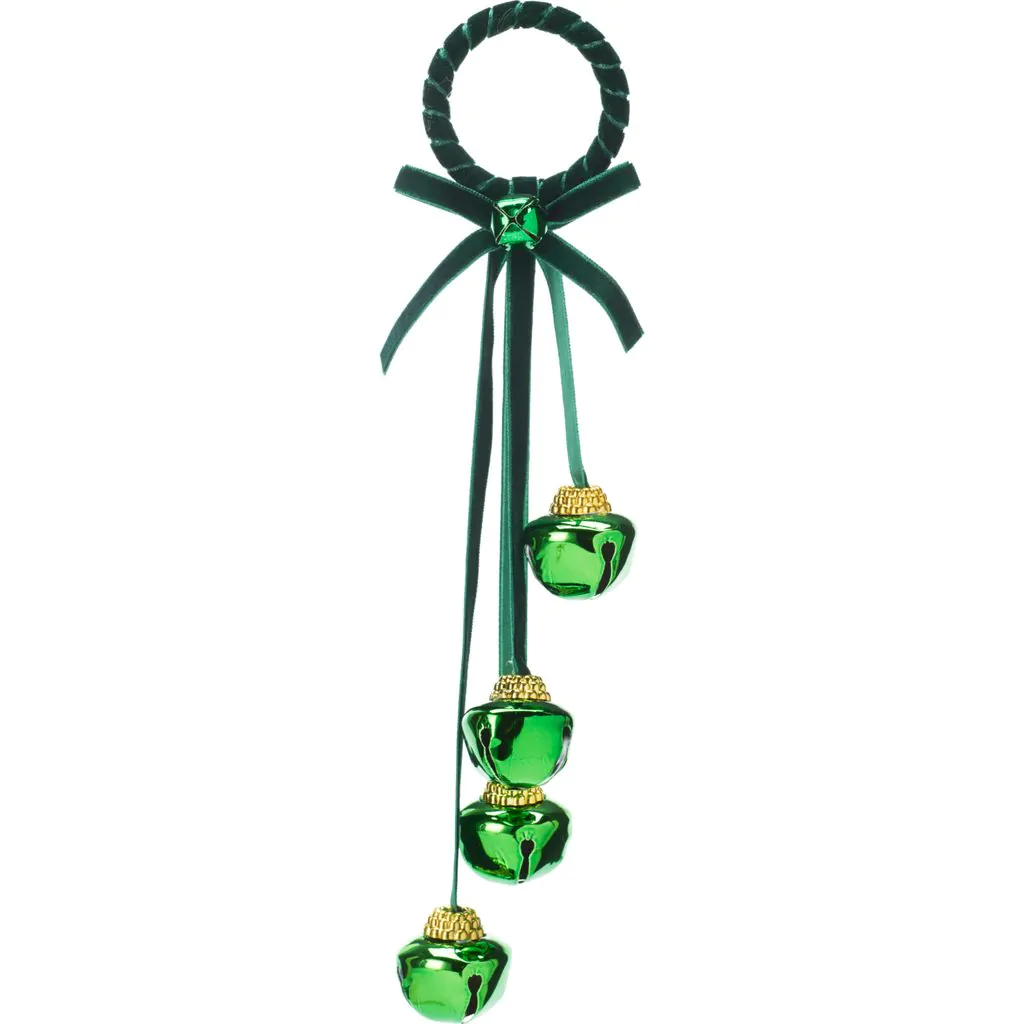 פעמוני מתכת תלויים על סרט, ירוק