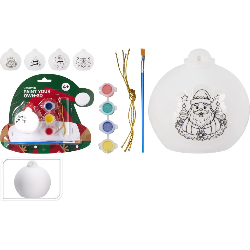 Набор для росписи ёлочного шара, пластик, с рисунком, 7 см — изображение 2