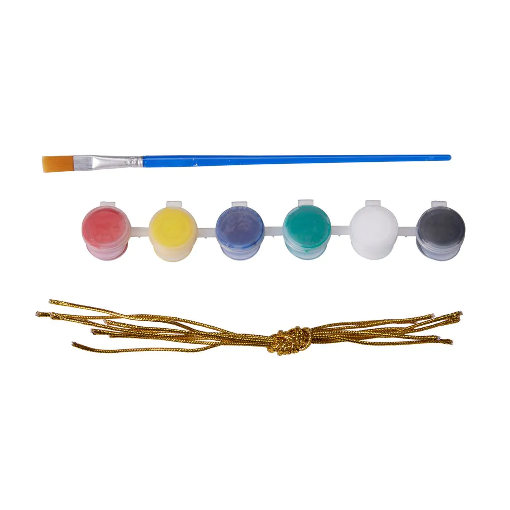 Набор для творчества из 8 новогодних подвесных фигурок из гипса с красками — изображение 2