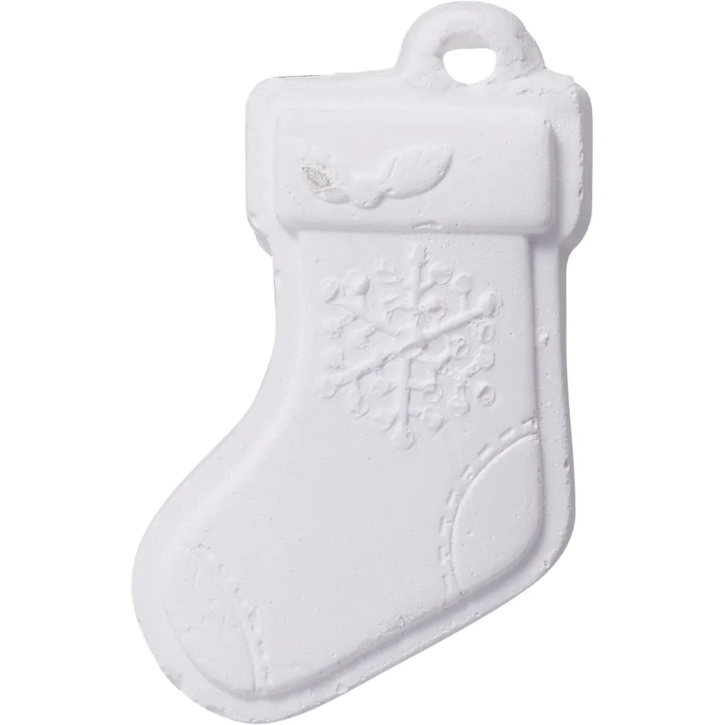 Набор для творчества из 8 новогодних подвесных фигурок из гипса с красками — изображение 3